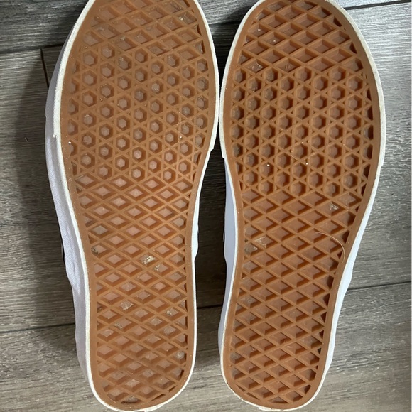 Vans Asher Canvas Slip On Sneakers Sz 8 White Rainbow Checkerboard - Picture 11 of 14